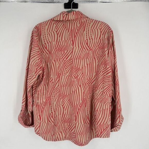 Chico’s Zenergy Neema Painterly Waves Full Zip Active Jacket Size 2 Large Red - Picture 11 of 14